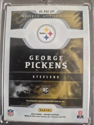 2022 Panini Origins George Pickens Rookie Auto!! back