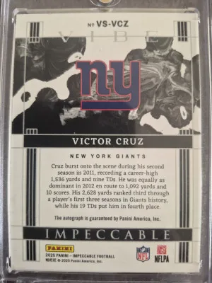 2025 Panini Impeccable Victor Cruz Auto 05/25!! back