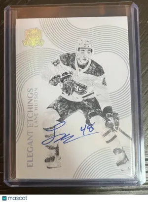 2024-25 Lane Hutson Upper Deck The Cup Elegant Etchings Rookie Auto #EE-LH RC front
