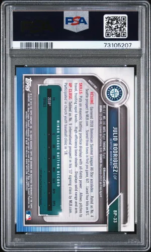 2019 Bowman Paper Prospects Julio Rodriguez Paper Prospects back