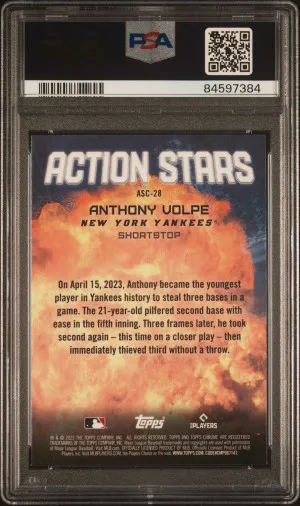 2023 Topps Chrome Update Action Stars Anthony Volpe back