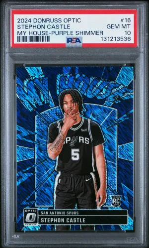 2024 Panini Donruss Optic My House Stephon Castle My House-Purple Shimmer front