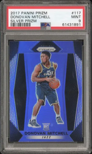 2017 Panini Prizm Donovan Mitchell Silver Prizm front