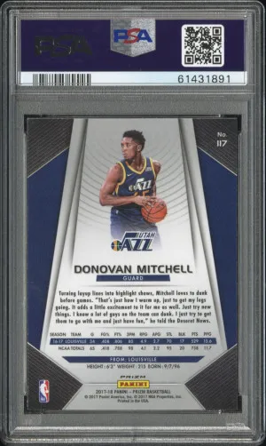 2017 Panini Prizm Donovan Mitchell Silver Prizm back