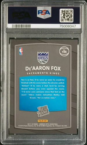 2017 Panini Donruss Optic De'aaron Fox back