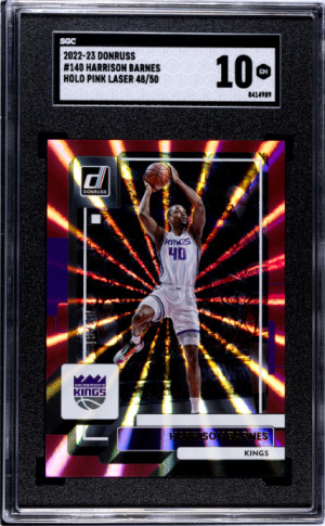 2022-23 Donruss Harrison Barnes Pink Laser /50 SGC 10 front