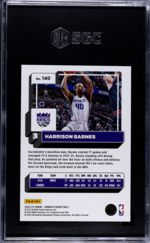 2022-23 Donruss Harrison Barnes Pink Laser /50 SGC 10 back