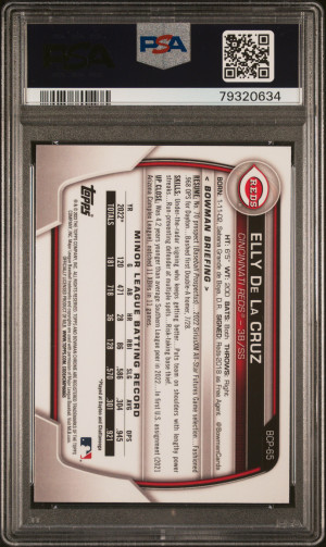 2023 Bowman Chrome Prospects PSA 10 Elly De La Cruz Chrome Prospects back