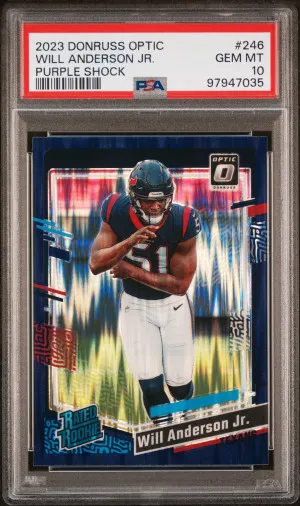 2023 Panini Donruss Optic Will Anderson Jr. Purple Shock front