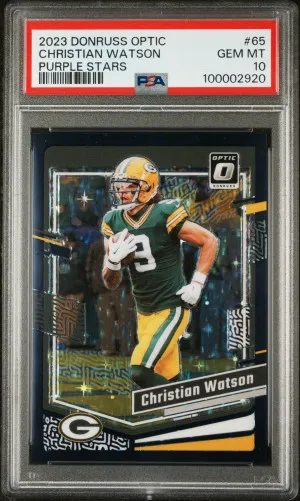 2023 Panini Donruss Optic Christian Watson Purple Stars front