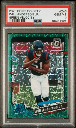 2023 Panini Donruss Optic Will Anderson Jr. Green Velocity front