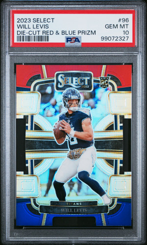 2023 Panini Select Will Levis Die-Cut Red & Blue Prizm front