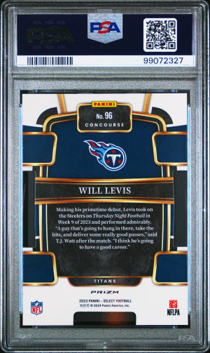 2023 Panini Select Will Levis Die-Cut Red & Blue Prizm back