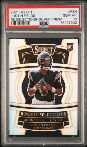 2021 Panini Select Rookie Selections Justin Fields Rk.selections-Silver Prizm front