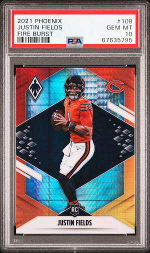 2021 Panini Phoenix Justin Fields Fire Burst front