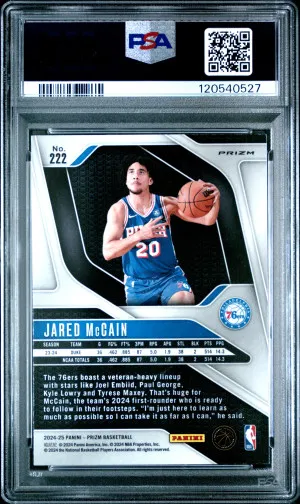 2024 Panini Prizm Jared Mccain Pink Ice back