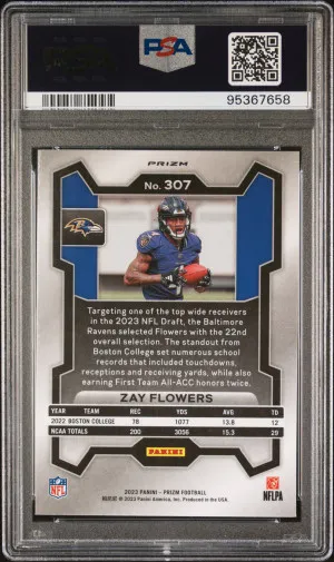 2023 Panini Prizm Zay Flowers Green Ice back