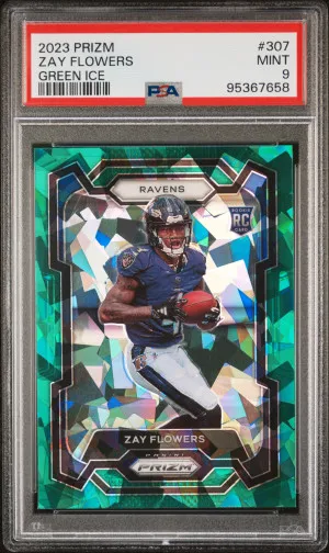 2023 Panini Prizm Zay Flowers Green Ice front