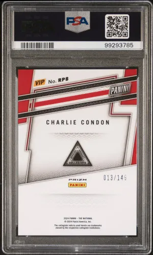 2024 Panini National Sports Collectors Convention Vip Gold Prospects Charlie Condon Prospects-Red Sparkle back