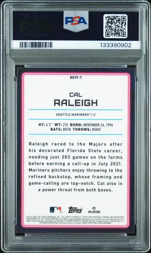 2022 Bowman Mega Box Chrome Rookie Of The Year Favorites Cal Raleigh Chrome Roy Favorites back