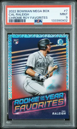 2022 Bowman Mega Box Chrome Rookie Of The Year Favorites Cal Raleigh Chrome Roy Favorites front
