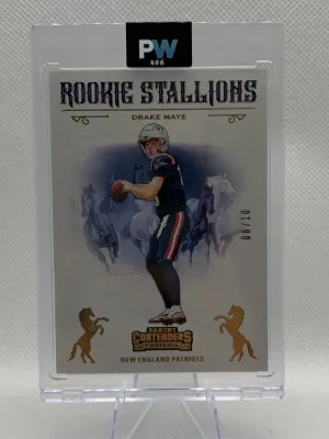 2024 Contenders Drake Maye Rookie Stallions Gold /10 front