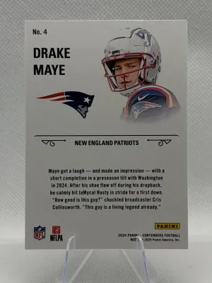 2024 Contenders Drake Maye Rookie Stallions Gold /10 back