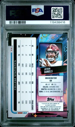 2024 Topps Cosmic Chrome Jayden Daniels Green Space Dust back