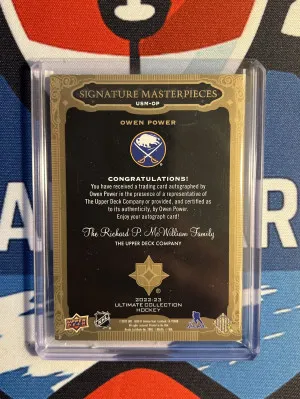 Owen Power Signature Masterpieces Rookie Auto back