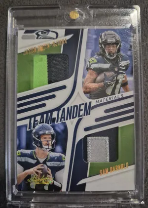 2025 Team Tandem Jaxon Smith Njigba & Sam Darnold 2 Patch 27/99 front