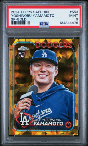 2024 Topps Chrome Sapphire Yoshinobu Yamamoto Sp-Gold front