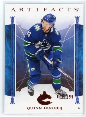 2022-23 Artifacts #37 Quinn Hughes Copper 77/299 front