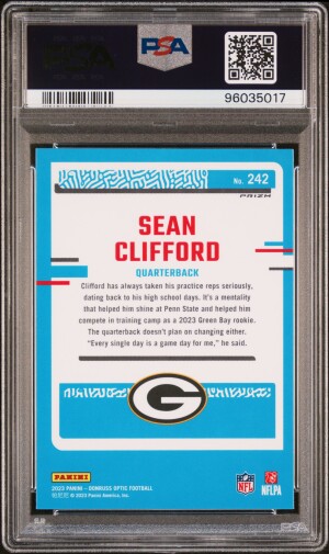 2023 Panini Donruss Optic Sean Clifford Purple Shock back