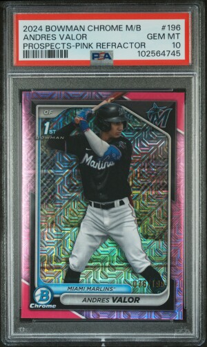 2024 Bowman Mega Box Chrome Prospects Andres Valor Prospects-Pink Refractor front