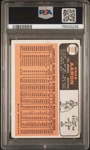 1966 Topps Hank Aaron back