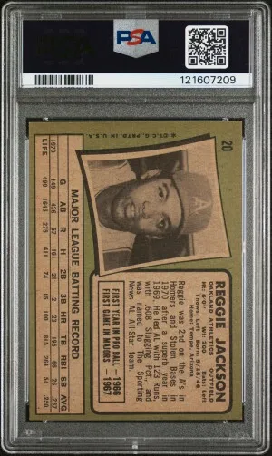 1971 Topps Reggie Jackson back