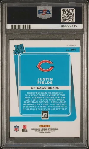 2021 Panini Donruss Optic Justin Fields Blue Scope back
