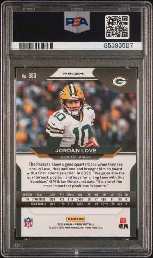 2020 Panini Prizm Jordan Love Red/White/Blue Prizm back