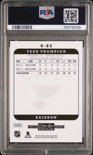 2017 O-Pee-Chee Platinum Retro Tage Thompson Retro-Rainbow back