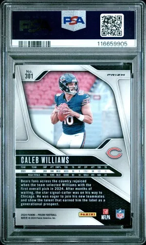 2024 Panini Prizm Caleb Williams Green Prizm back