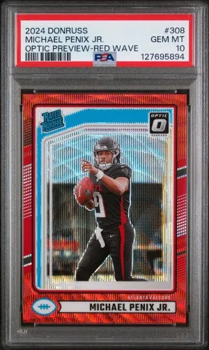 2024 Panini Donruss Michael Penix Jr. Optic Preview-Red Wave front
