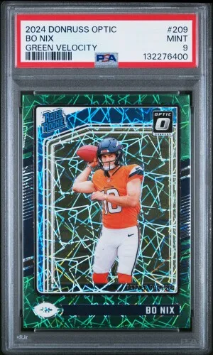 2024 Panini Donruss Optic Bo Nix Green Velocity front