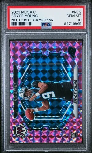 2023 Panini Mosaic Nfl Debut Bryce Young Nfl Debut-Camo Pink front