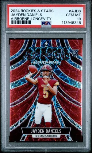 2024 Panini Rookies & Stars Airborne Jayden Daniels Airborne-Longevity front
