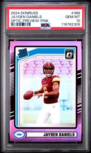 2024 Panini Donruss Jayden Daniels Optic Preview-Pink front