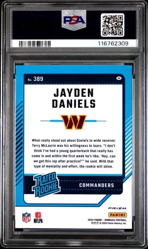 2024 Panini Donruss Jayden Daniels Optic Preview-Pink back