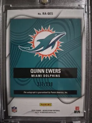 2025 Panini Revolution Quinn Ewers Rookie Auto 217/299 back