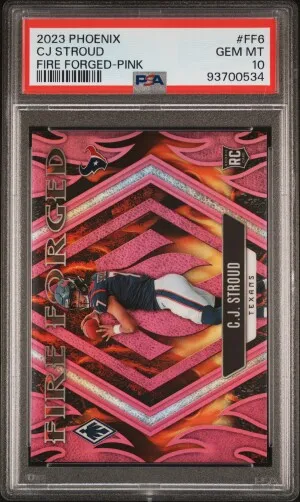 2023 Panini Phoenix Fire Forged Cj Stroud Fire Forged-Pink 14/175 front