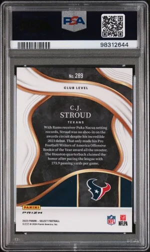 2023 Panini Select Cj Stroud Silver Prizm back