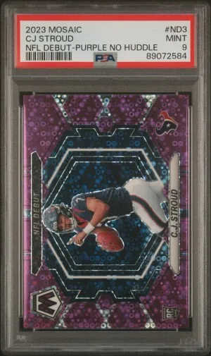 2023 Panini Mosaic Nfl Debut Cj Stroud Nfl Debut-Purple No Huddle 5/50 front